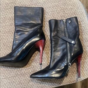 Elegant Black Leather Ankle Boots